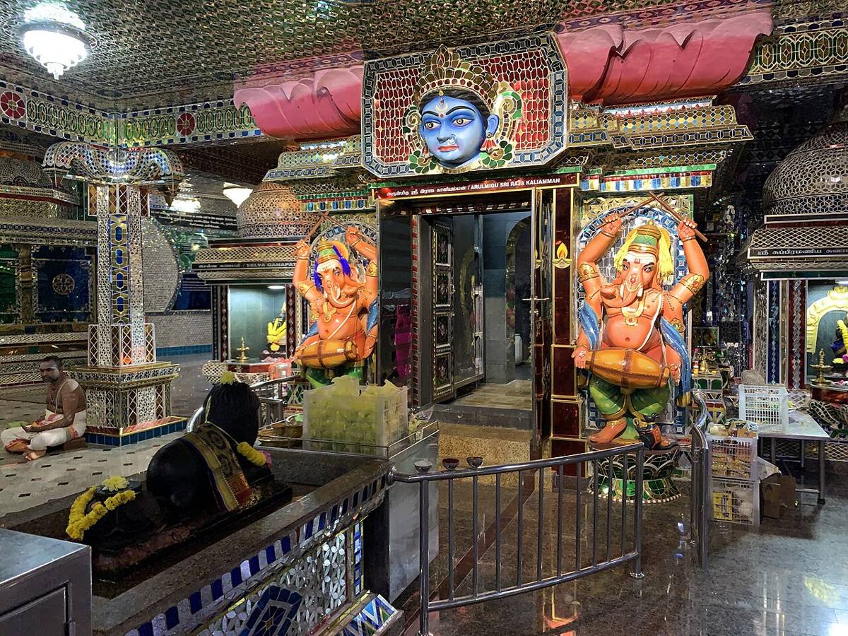 Glass mosaic interior of the Arulmigu Sri Rajakaliamman Glass Temple in Johor Bahru
