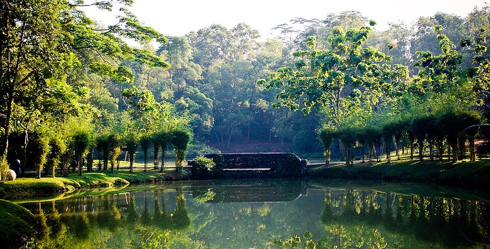 aerial view of urban forest park and walking trails Johor Bahru