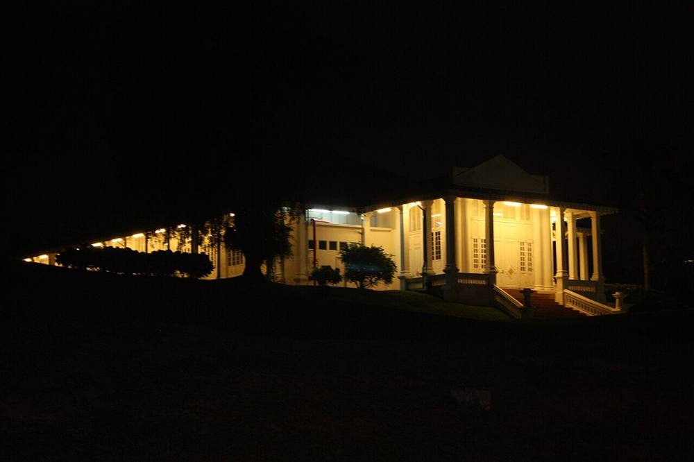 Istana Besar, the Grand Palace in Johor Bahru, lit up at night