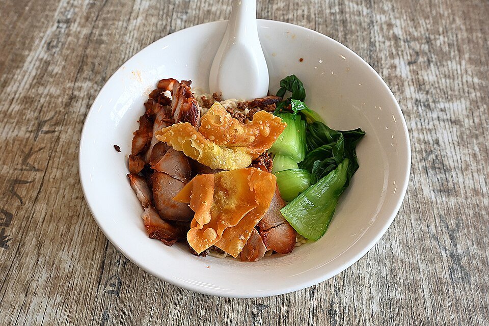 wanton noodles dry-tossed in a bowl, Johor Bahru